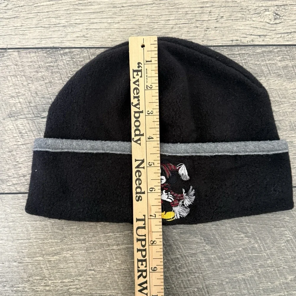 Vintage Disneyland‎ Resort Mickey Mouse Beanie Cap Black Polar Fleece Adult OSFM